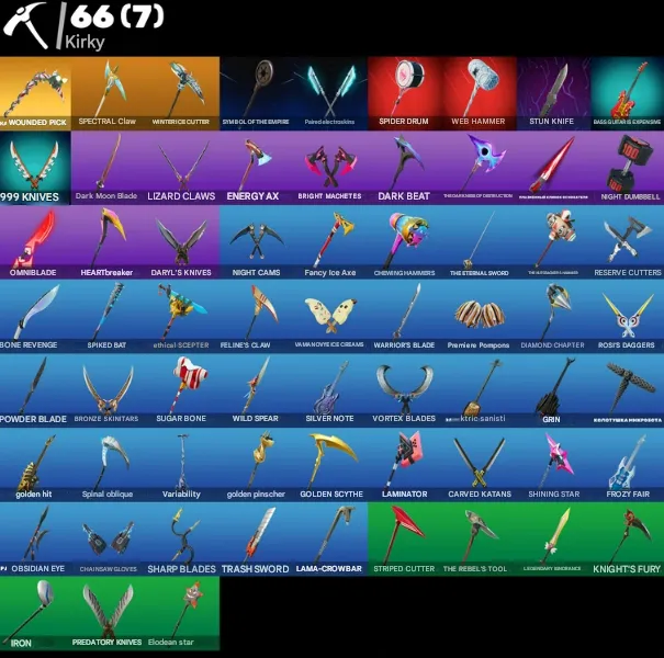 F1133 53 Unique Skins: Solid Snake, Spider-Man, Bender, Rebirth Harley Quinn, Daryl Dixon 